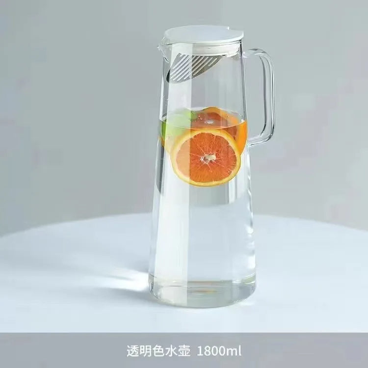 Glass Pitcher with Lid Easy Clean Heat Resistant Glass Water Jug | Bowlift