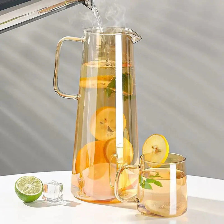 Glass Pitcher with Lid Easy Clean Heat Resistant Glass Water Jug | Bowlift