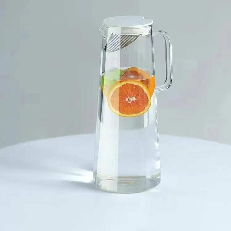 Glass Pitcher with Lid Easy Clean Heat Resistant Glass Water Jug | Bowlift
