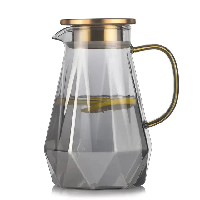 Glass Water Bottle Kettle Gradient Diamond Shaped Water Kettle Water Cups | Bowlift