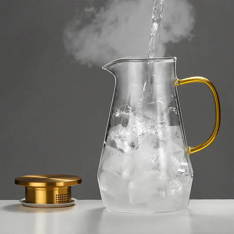 Glass Water Bottle Kettle Gradient Diamond Shaped Water Kettle Water Cups | Bowlift