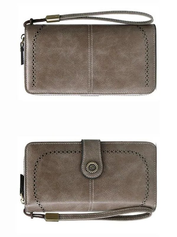 Stylish Leather Wallet with Wristband Bowlift
