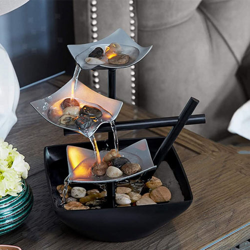BowLift | Glow LED Leaf Fountain – Modern Indoor Water Feature