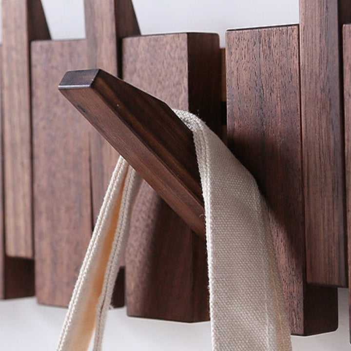 BowLift | Handcrafted Wooden Piano Coatrack | Unique Design with 4-10 Hooks for Hallway, Bedroom & Office Storage