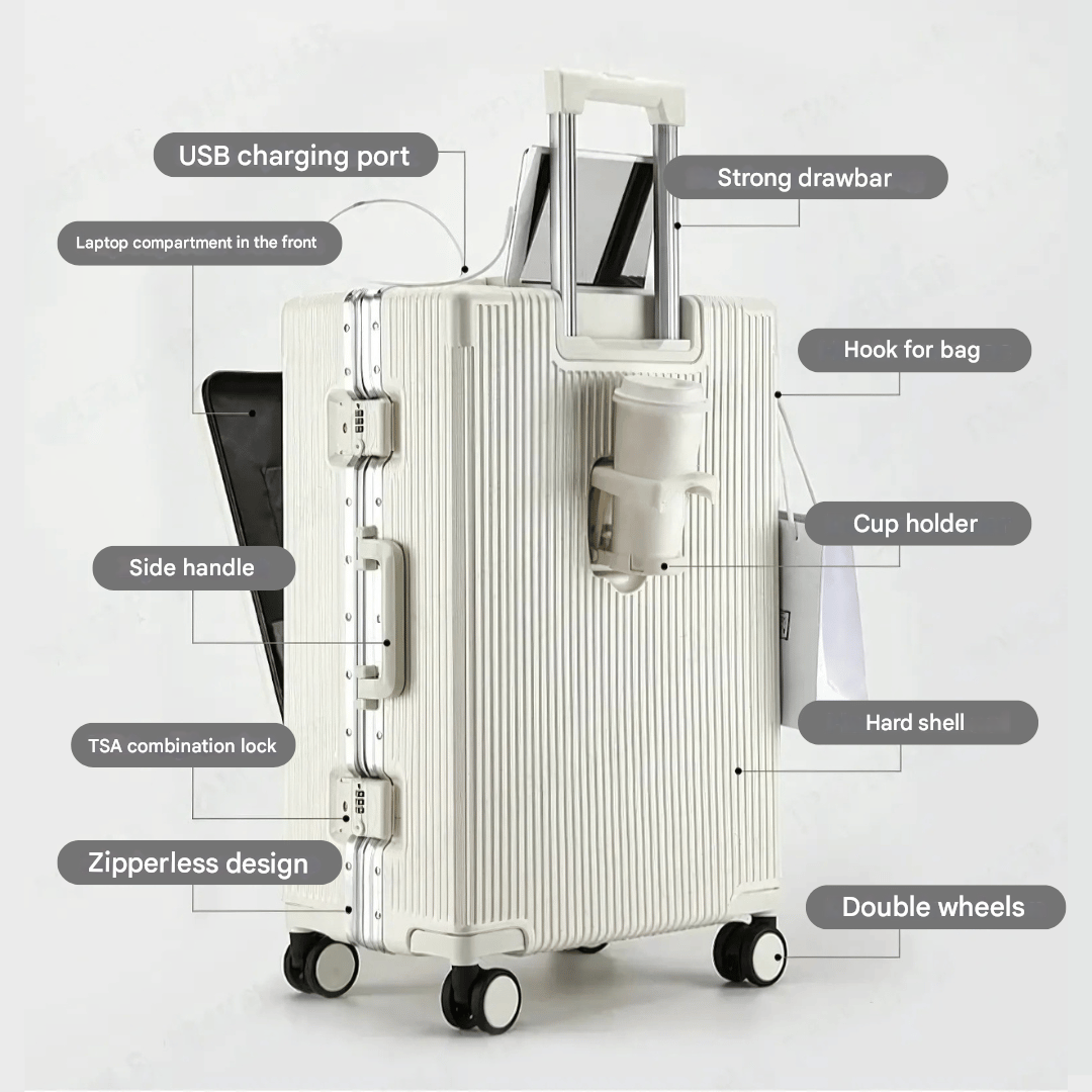 Hard-shell hand luggage suitcase – Manhattan Pro | Bowlift