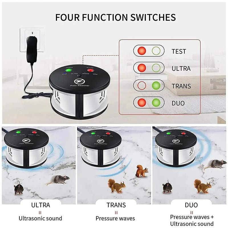BowLift | Ultrasonic Electronic Mouse Repellent - Rodent and Pest Deterrent for Mice Rats and Insects