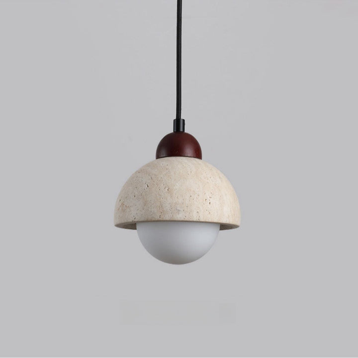 BowLift | Elegant pendant lamp made of wood and natural marble