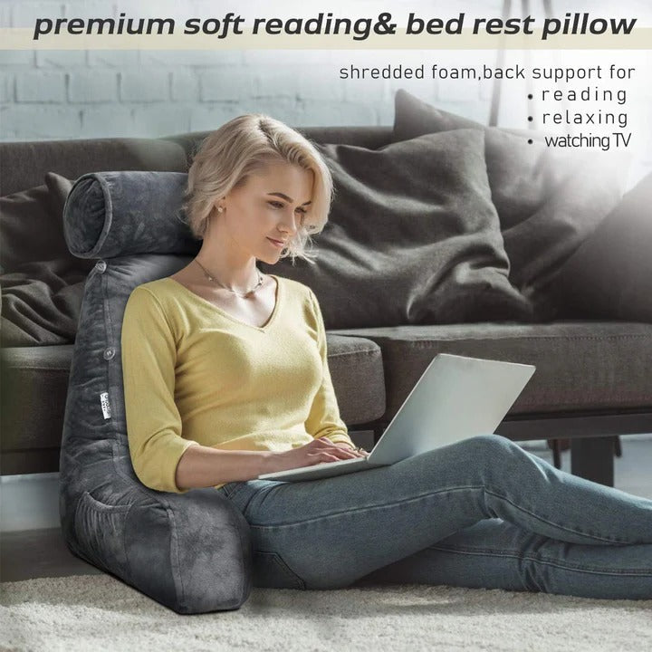 BowLift | Upright Reading Pillow – Bed Rest Cushion with Arm Support