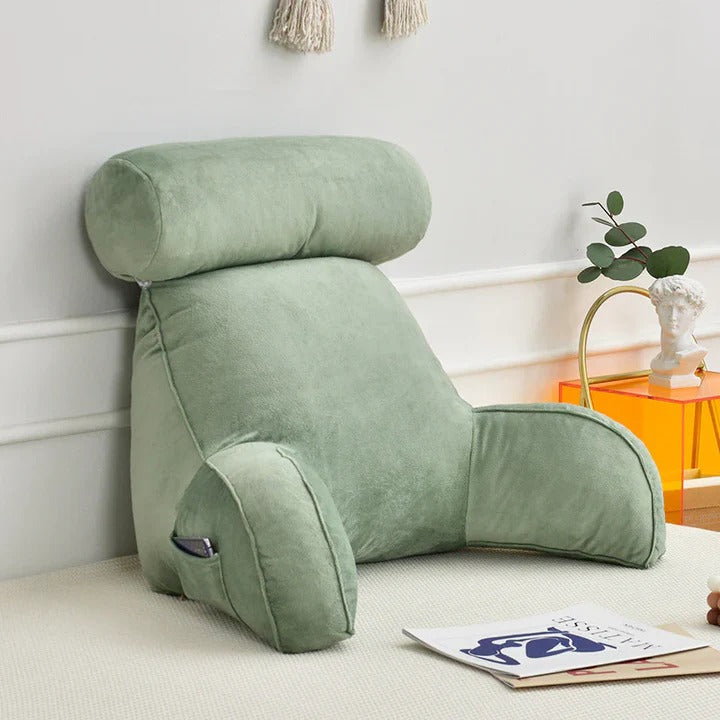 BowLift | Upright Reading Pillow – Bed Rest Cushion with Arm Support