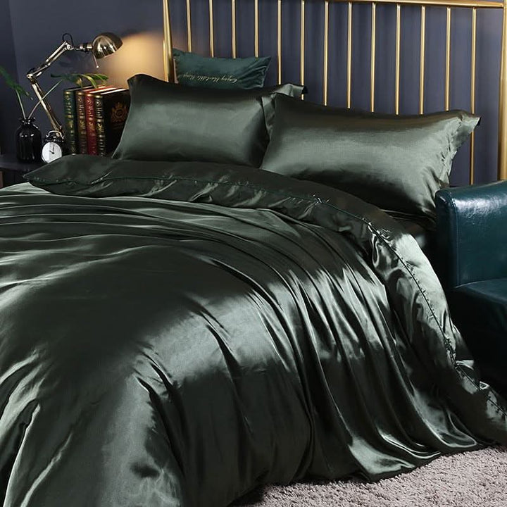 BowLift | Silk Satin 4-Piece Bedding Set with Duvet Cover