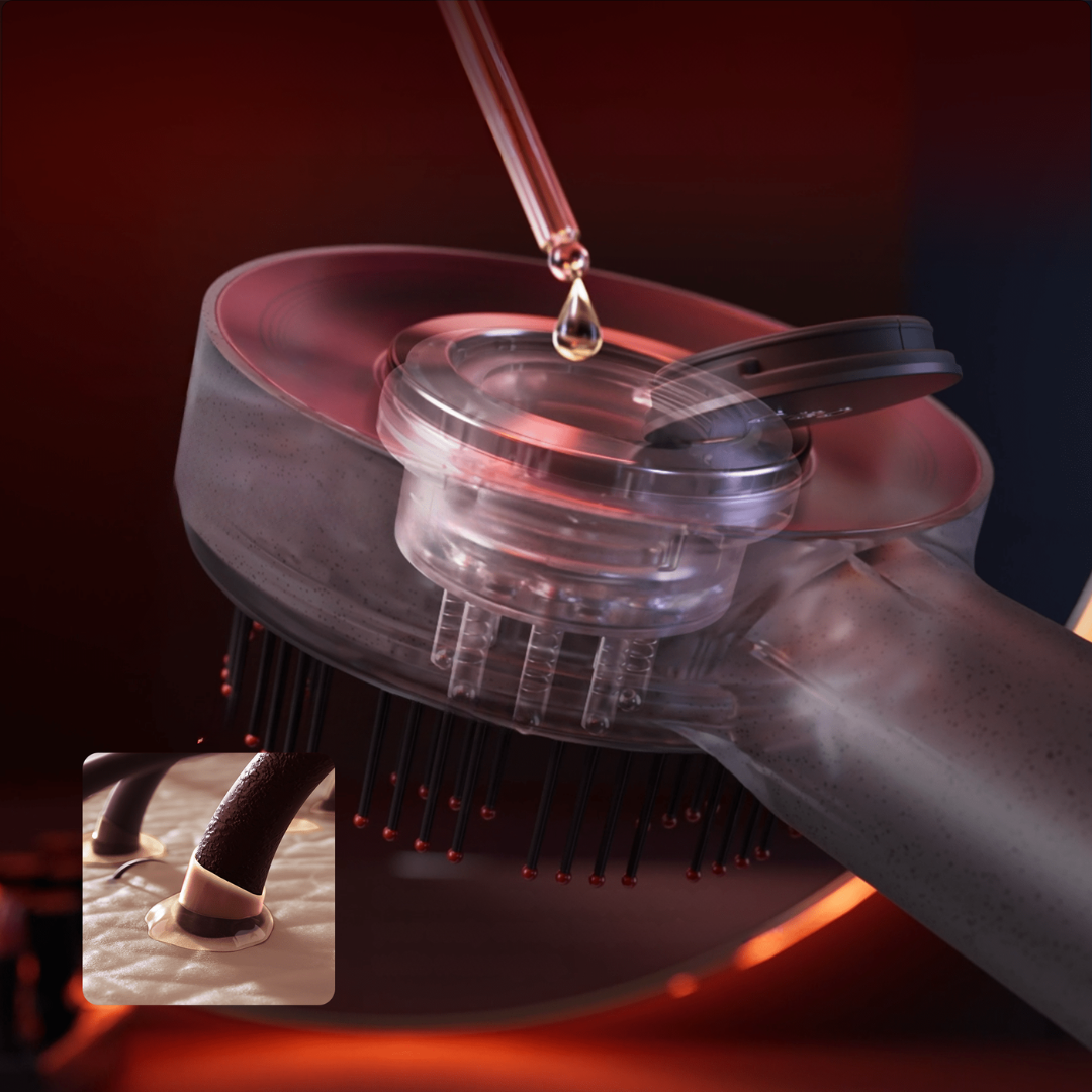BowLift | Scalp Massager Brush with Red Light and Oil Applicator