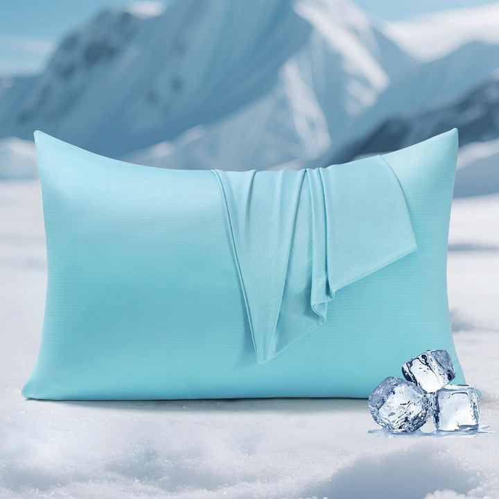 3.0 Cooling Pillowcase – Silver Ion Freshness, Dual-Sided Cool Touch, Ultra-Light & Breathable for Hot Sleepers-Blue | Bowlift