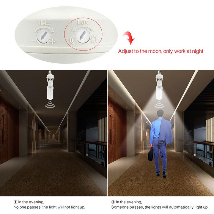 BowLift | 360 Rotating Motion Sensor Socket Switch Led Bulb Base