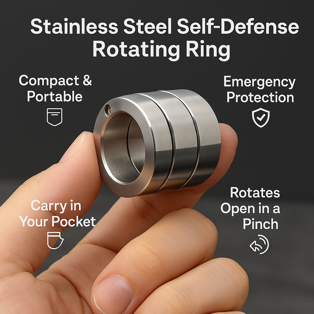 BowLift | Stainless Steel Self-Defense Rotatable Foldable Ring
