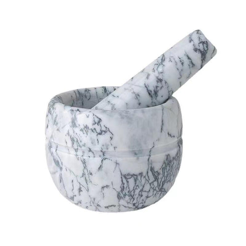 BowLift | Marble Mortar and Pestle;  
Size: 13*13*9cm;  
Pestle: R5*15cm;