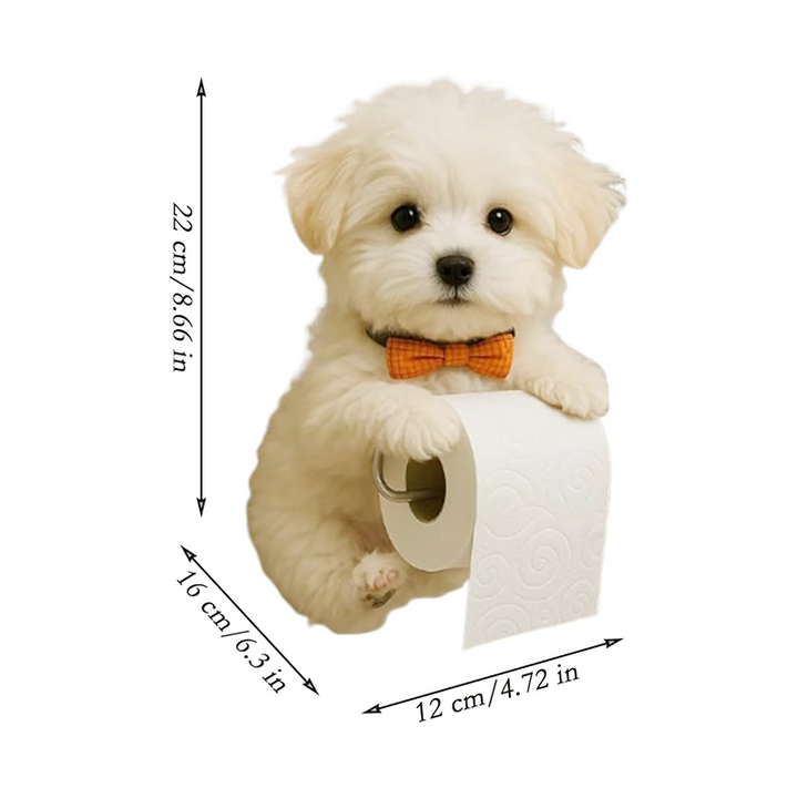 BowLift | Dog Toilet Paper Holder – Decorative Dispenser for a Cheerful Bathroom
