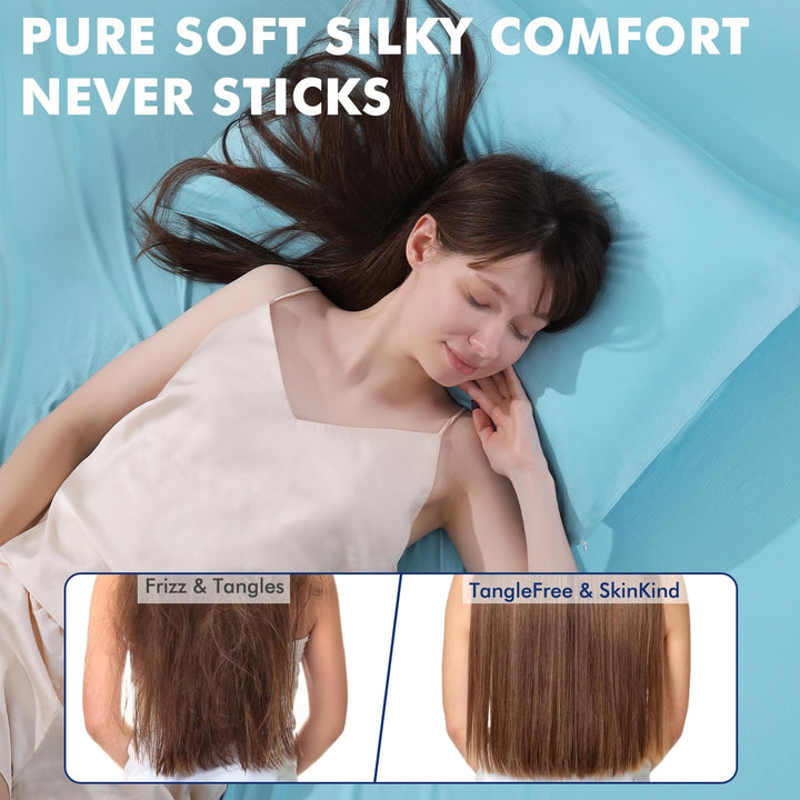 3.0 Cooling Pillowcase – Silver Ion Freshness, Dual-Sided Cool Touch, Ultra-Light & Breathable for Hot Sleepers-Blue | Bowlift