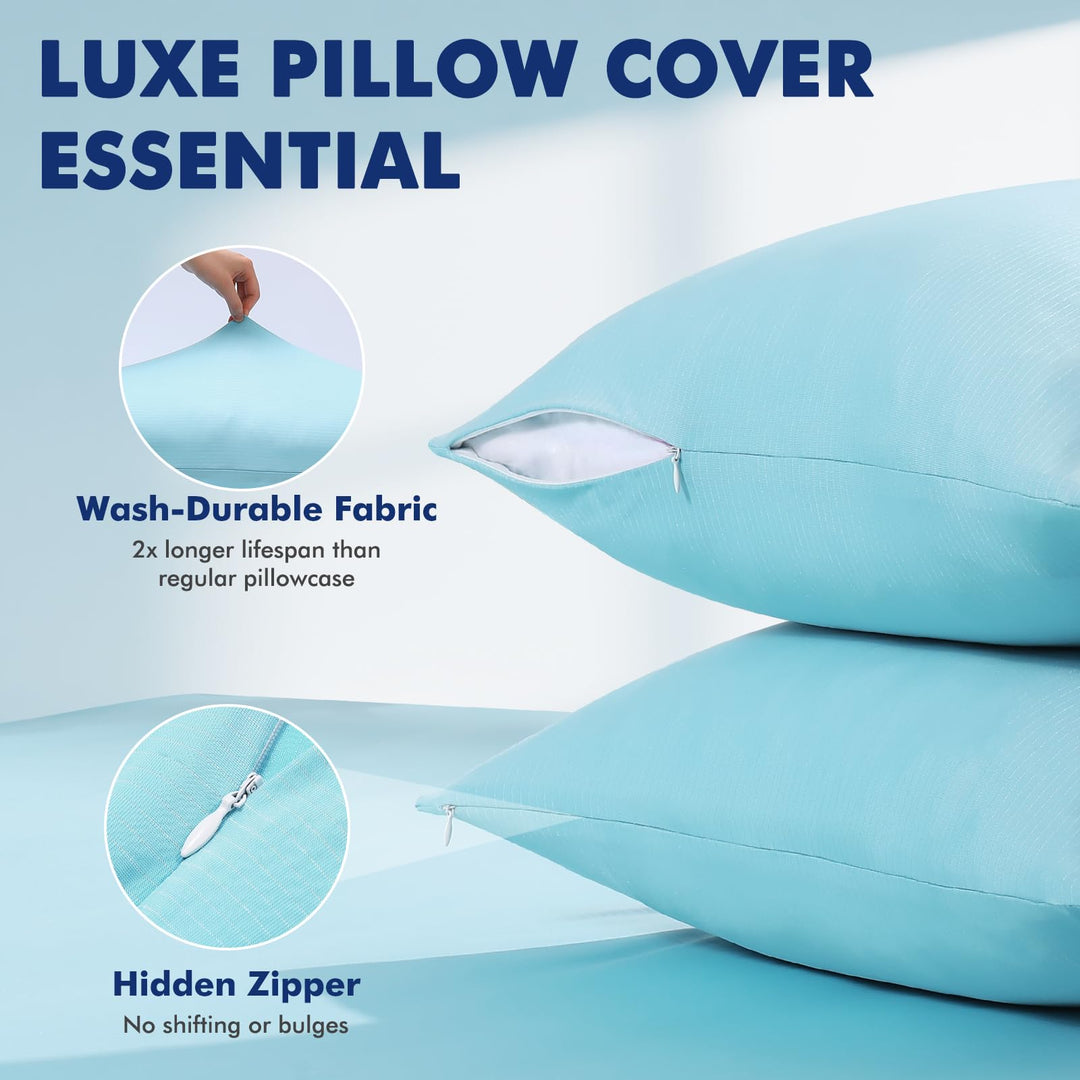 3.0 Cooling Pillowcase – Silver Ion Freshness, Dual-Sided Cool Touch, Ultra-Light & Breathable for Hot Sleepers-Blue | Bowlift