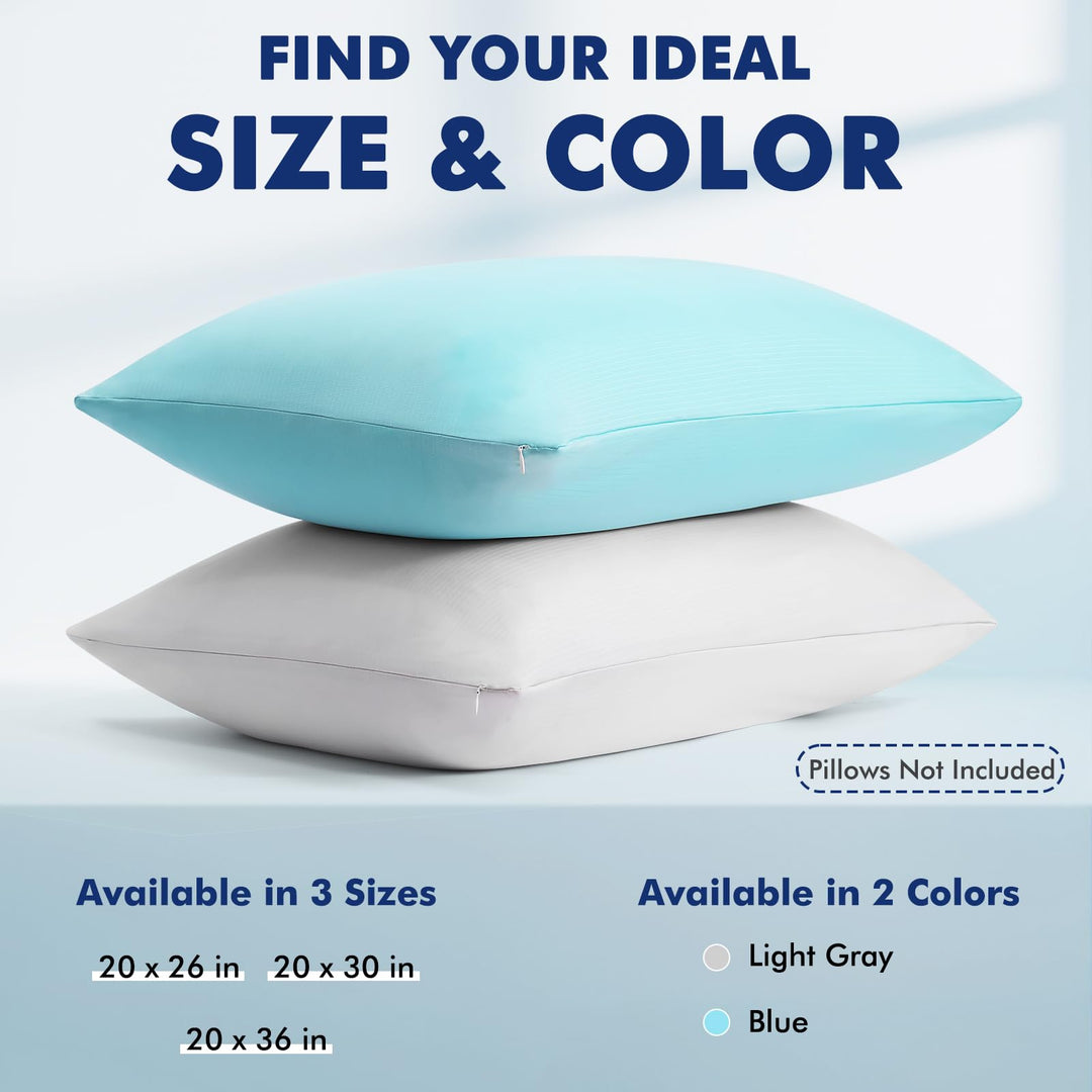 3.0 Cooling Pillowcase – Silver Ion Freshness, Dual-Sided Cool Touch, Ultra-Light & Breathable for Hot Sleepers-Blue | Bowlift