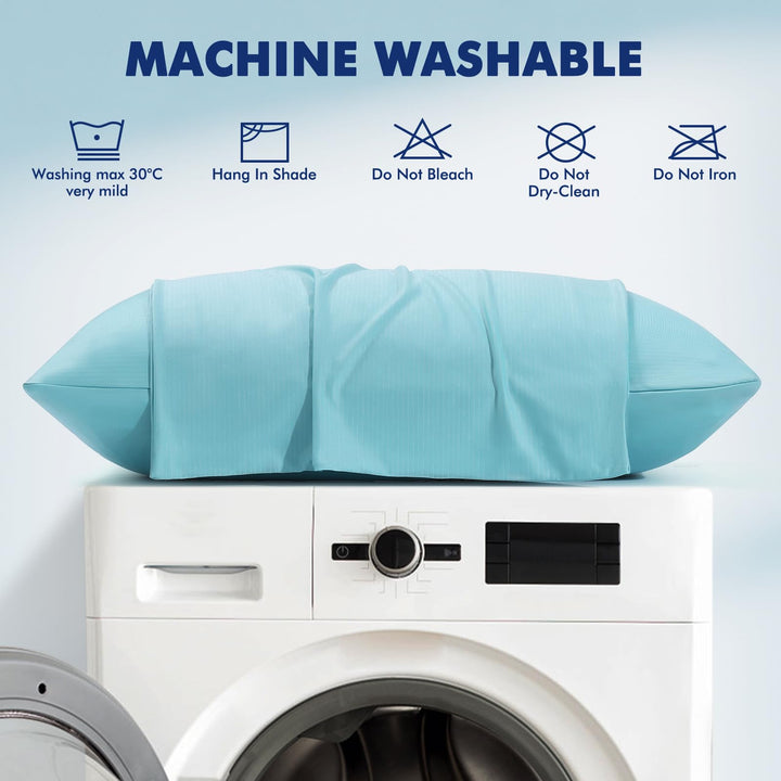 3.0 Cooling Pillowcase – Silver Ion Freshness, Dual-Sided Cool Touch, Ultra-Light & Breathable for Hot Sleepers-Blue | Bowlift