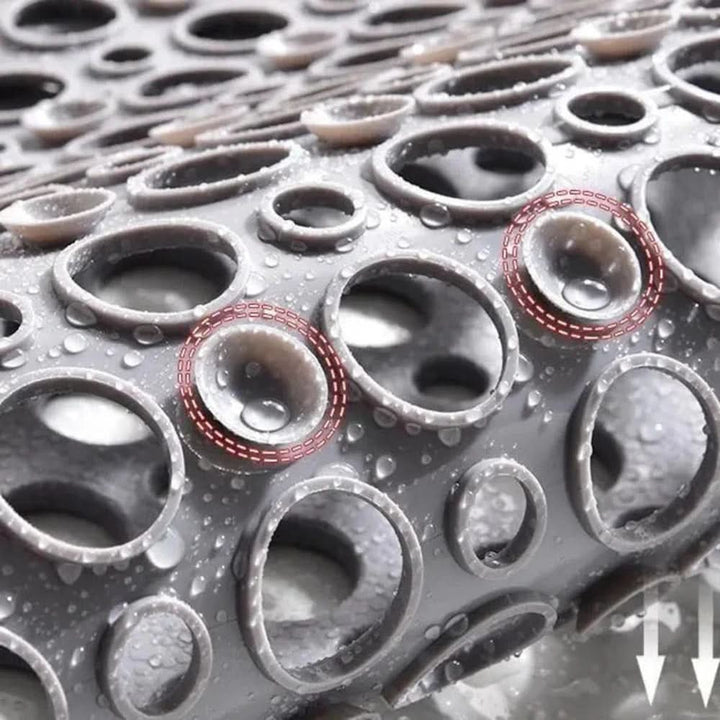 Non-Slip Shower Mat with Suction Cups, Water-Repellent Surface and Mold Resistance