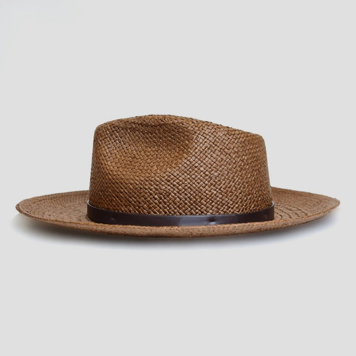 Modern Minimalist Straw Fedora Hat – Coffee | Bowlift