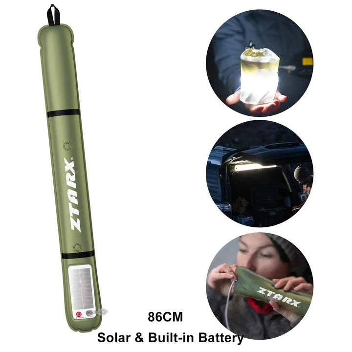 BowLift | Inflatable Solar LED Tube Light - LumiGlow Pro
