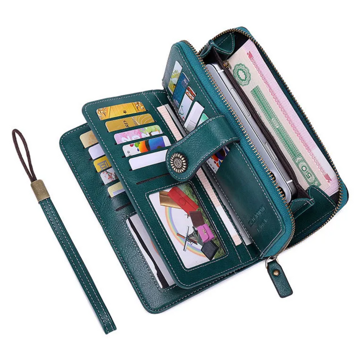 Stylish Leather Wallet with Wristband Bowlift