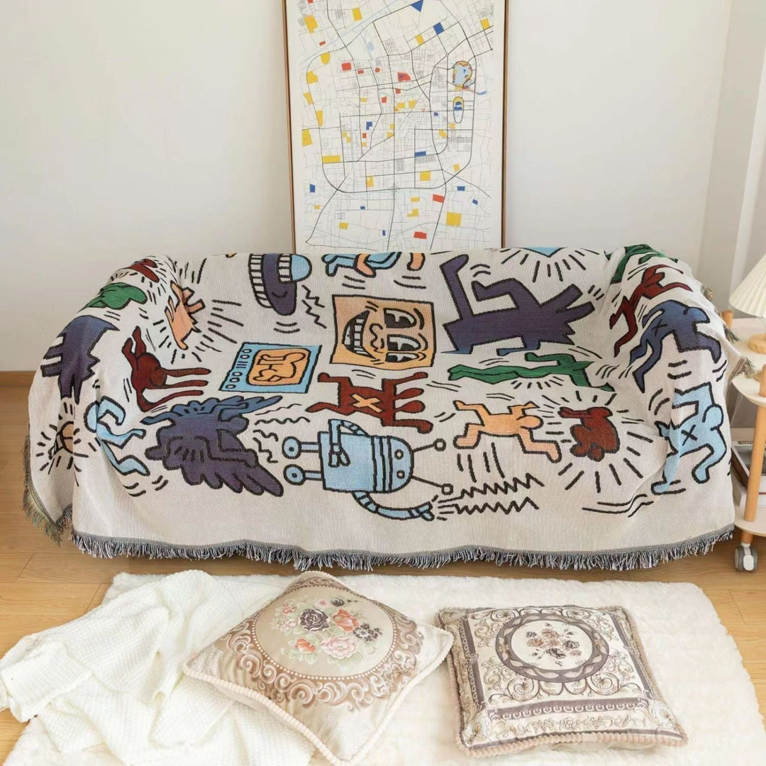 Keith Haring Puzzle-Throw Blanket Bowlift