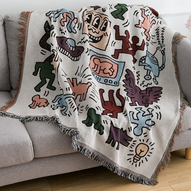 Keith Haring Puzzle-Throw Blanket Bowlift