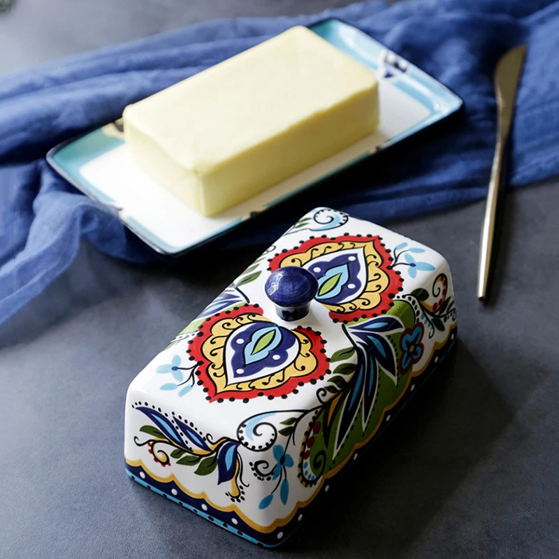 BowLift | Hand-painted Butter Box in Tuscan Style - TuscanCharm