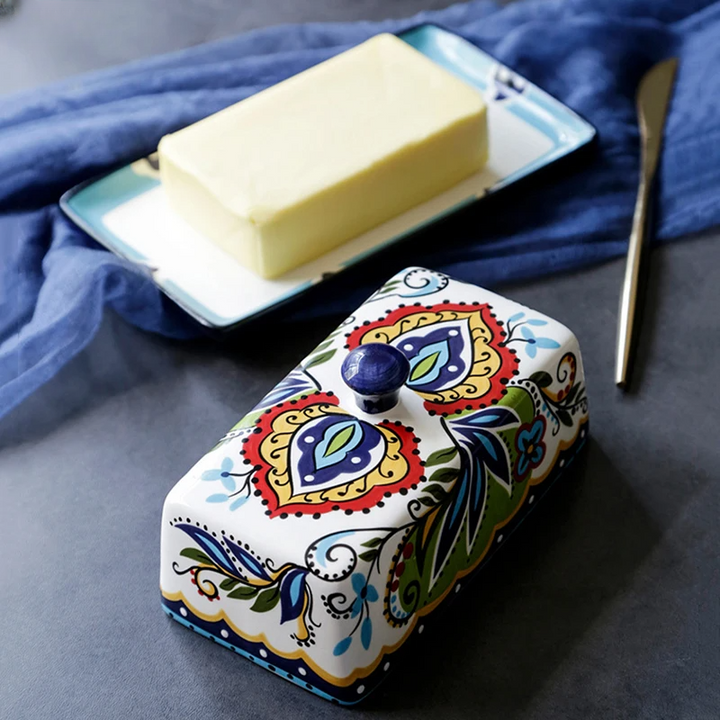 BowLift | Hand-painted Butter Box in Tuscan Style - TuscanCharm
