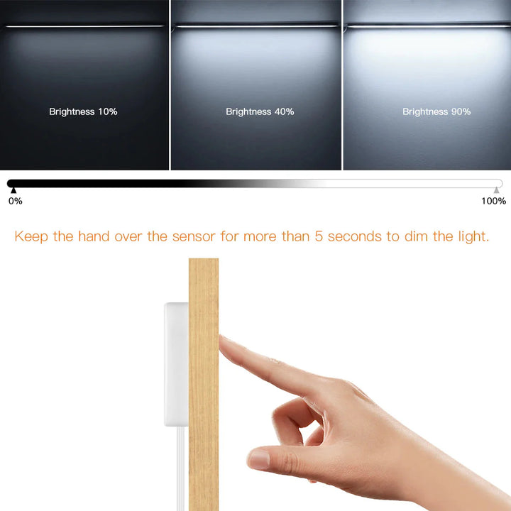 Kitchen LED Under Cabinet Light Penetrable Touch Switch Wood Hand | Bowlift