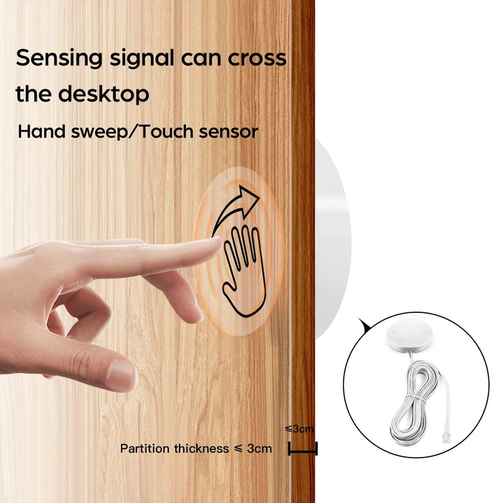 Kitchen LED Under Cabinet Light Penetrable Touch Switch Wood Hand | Bowlift