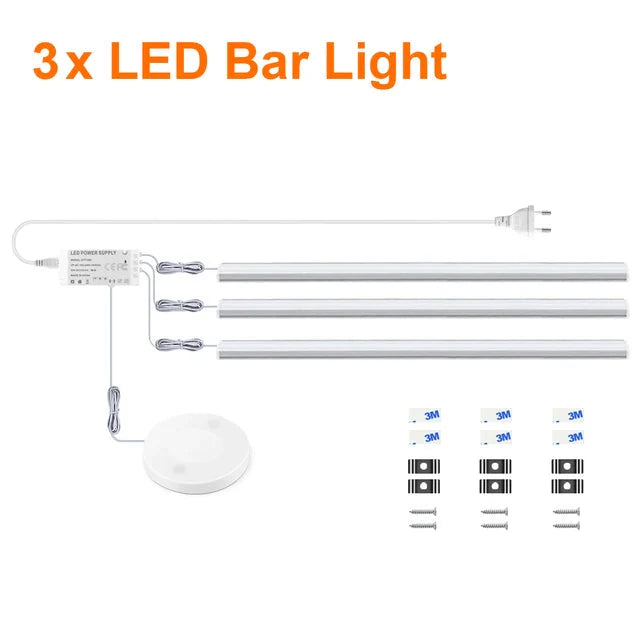 Kitchen LED Under Cabinet Light Penetrable Touch Switch Wood Hand | Bowlift
