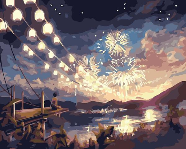 Fireworks on the Lake - Van-Go Paint-By-Number Kit | Bowlift