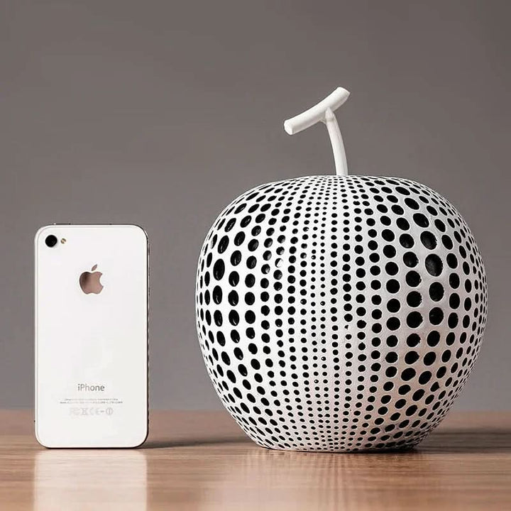 BowLift | MonoApple Decorative Figurine – Black & White Polka Dot Apple