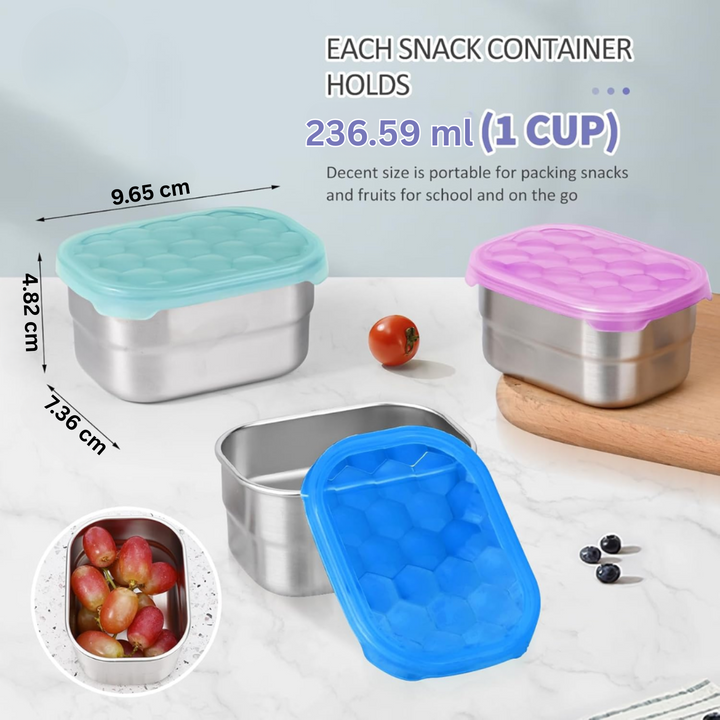 BowLift | Leak-proof Stainless Steel Snack Containers with Silicone Lid - 250ml