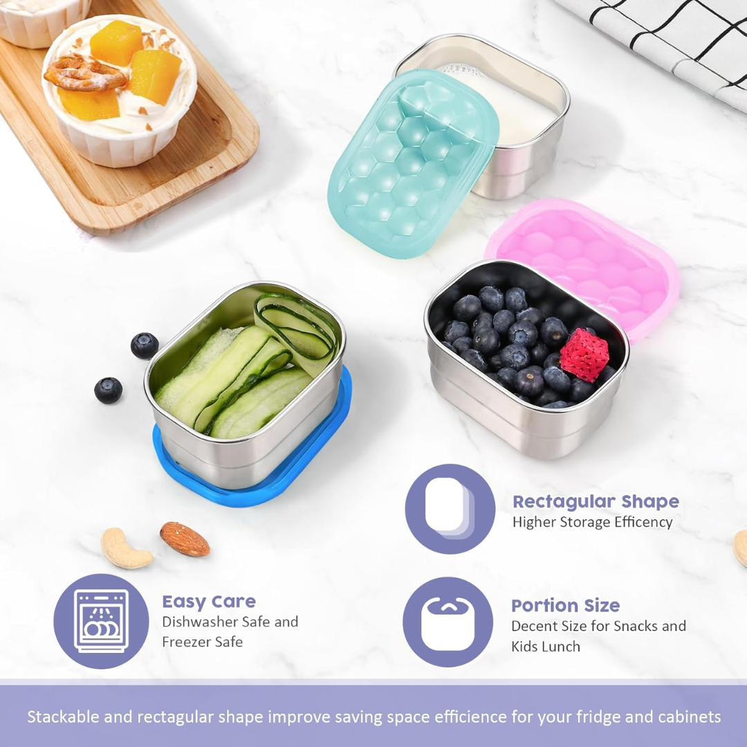 BowLift | Leak-proof Stainless Steel Snack Containers with Silicone Lid - 250ml