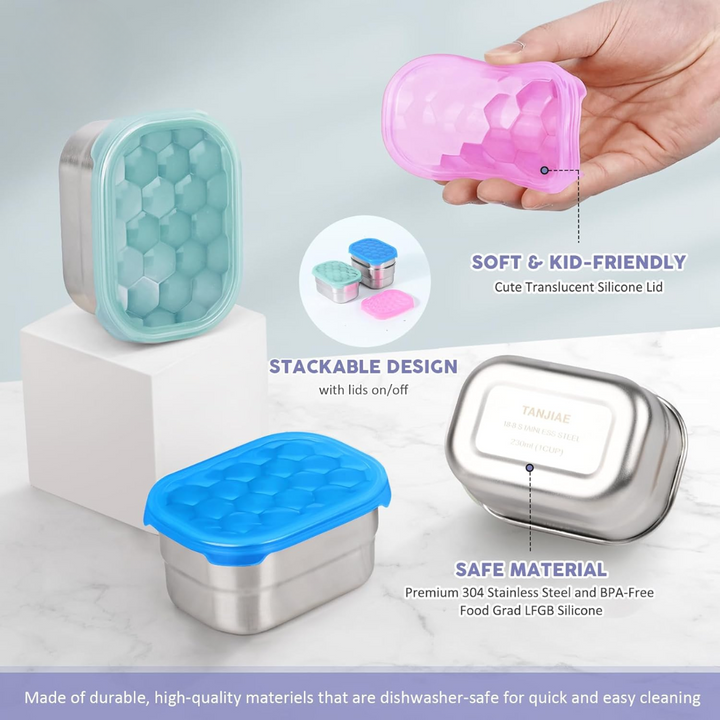 BowLift | Leak-proof Stainless Steel Snack Containers with Silicone Lid - 250ml