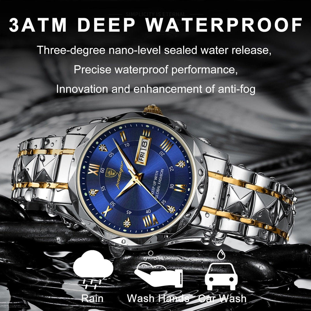 BowLift | Luxurious Waterproof Men's Watch – Stylish Stainless Steel Timepiece with Accurate Quartz Movement