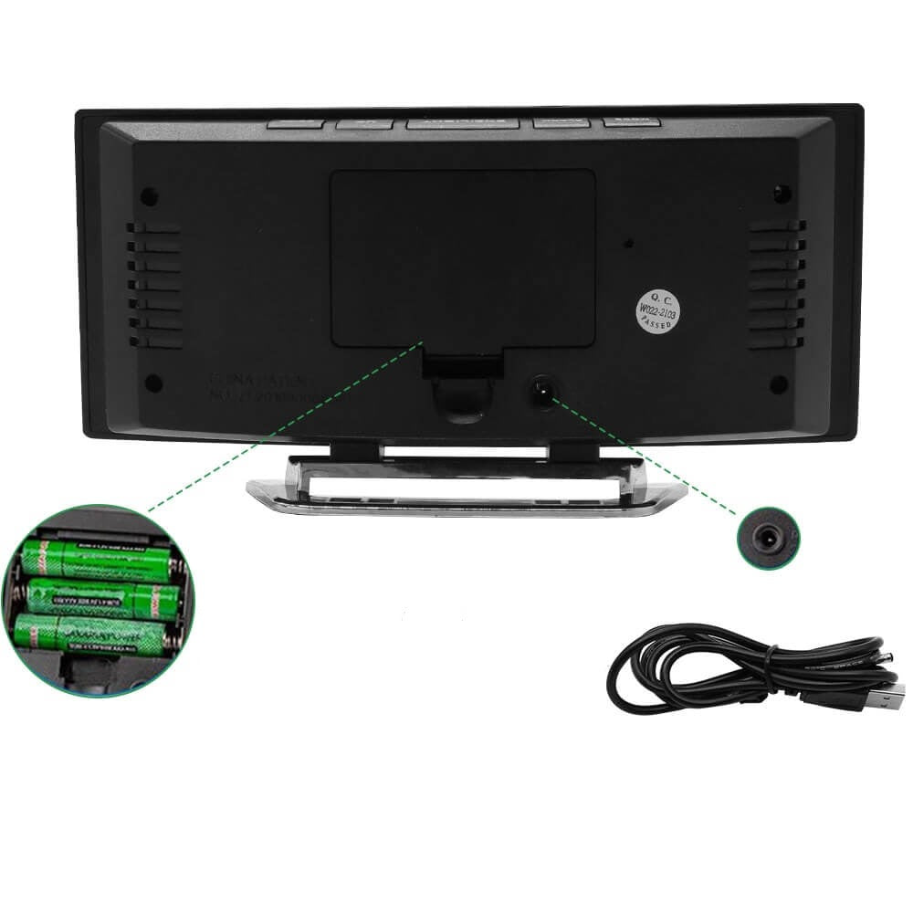 BowLift | LumiCurve Curved LED Digital Alarm Clock with Modern Design