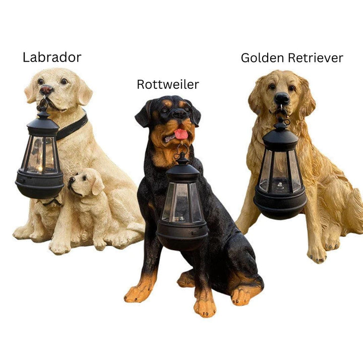 BowLift | LumiPup Solar-Powered Dog Statue with LED Lighting