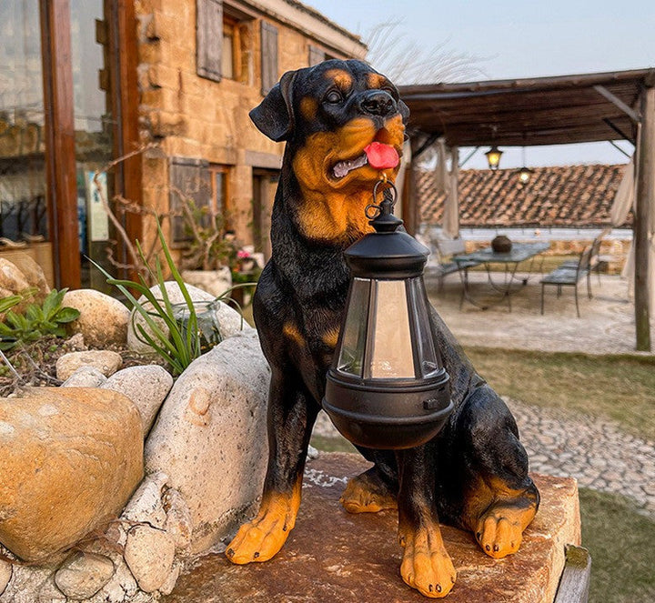 BowLift | LumiPup Solar-Powered Dog Statue with LED Lighting