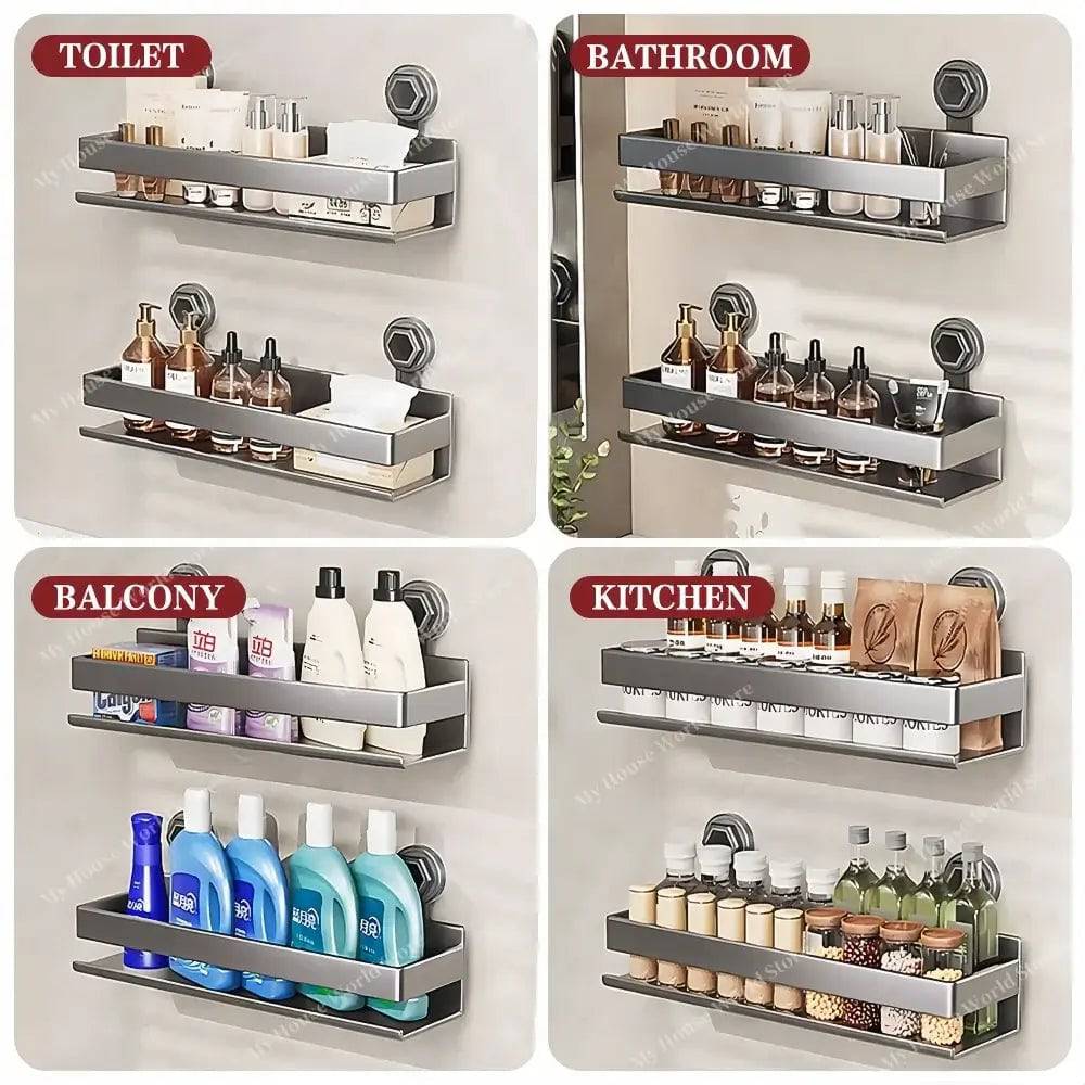 BowLift | Wall-Mounted Suction Cup Spice Rack Organizer for Kitchen Storage and Easy Access to Spices