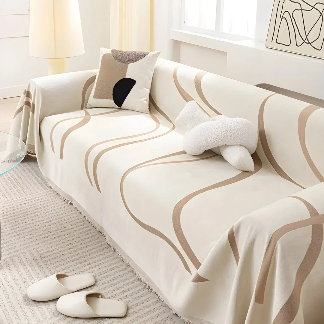 BowLift | LuxeCasa Reversible Chenille/Cotton Sofa Cover