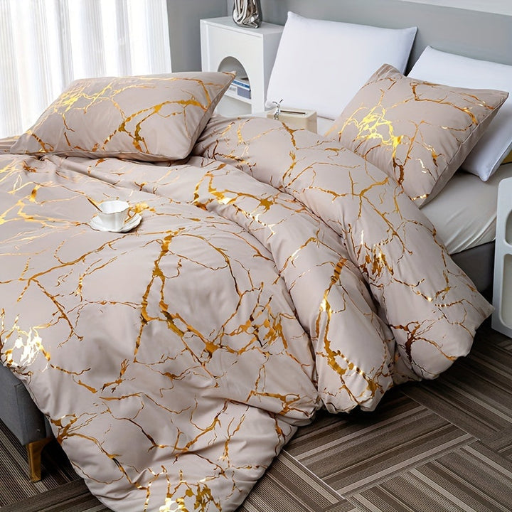 BowLift | Marble Print Luxury Duvet Cover Set