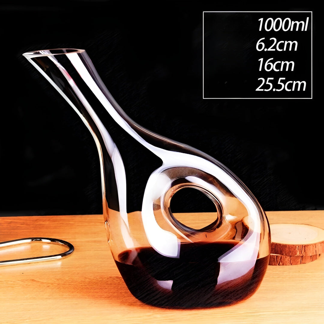 Crystal wine decanter in snail shape – Lead-free for wine or cognac | Decorative for home & bar | Bowlift