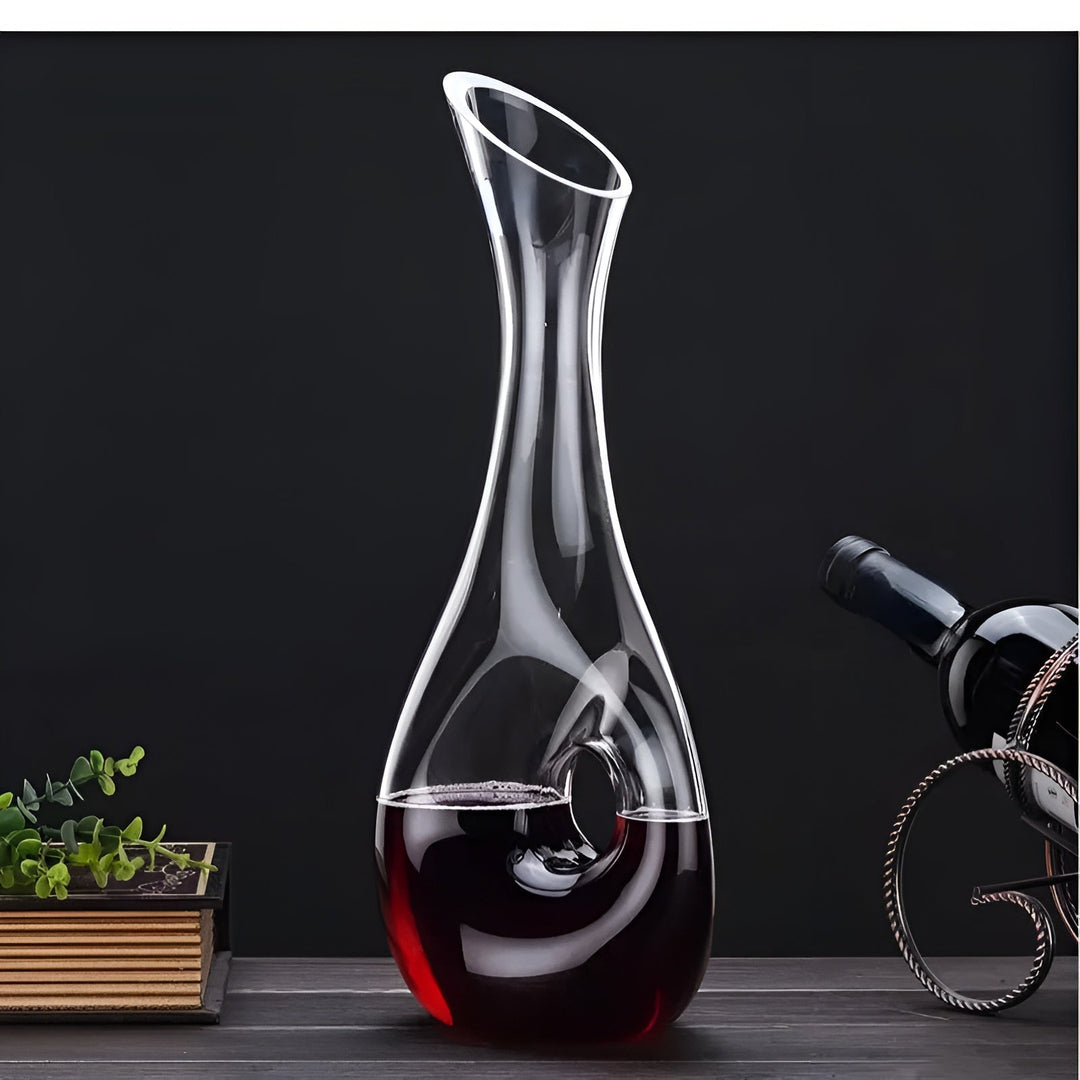 Crystal wine decanter in snail shape – Lead-free for wine or cognac | Decorative for home & bar | Bowlift