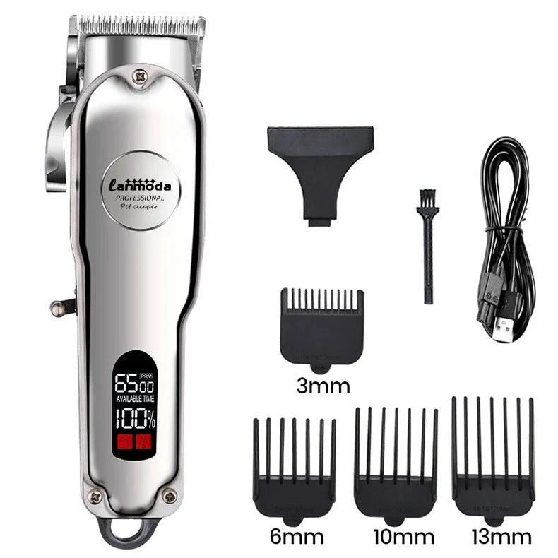Professional Dog Hair Clipper All Metal Rechargeable Pet Trimmer Bowlift
